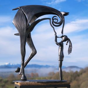 Objetos decorativos Figuras beijo de cavalo Metal Iron escultura asas