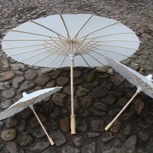 4 storlekar papper brida bröllop paraply vita parasoler handgjorda vanliga kinesiska mini hantverk paraply för hängande ornament grossist