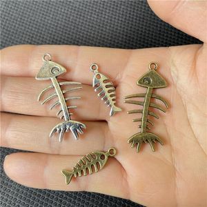 Charms Junkang 2 Färg Retro Style Fish Bone Pendant Diy Handmade halsband Armband Connection Piece Wholesale Smycken