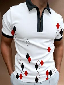 Мужские половые летние 3D -печать дышащая клетчатая уличная одежда мода мода пэтчворк мужской мужской рубашки с рубашками с коротким рукавами