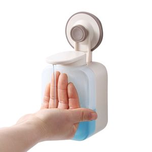 Liquid Soap Dispenser Bathroom Suction Cup Kitchen Sink Plastic Press Portable Wallmounted Hand Bottle Punchfree Bath Supplies 230308