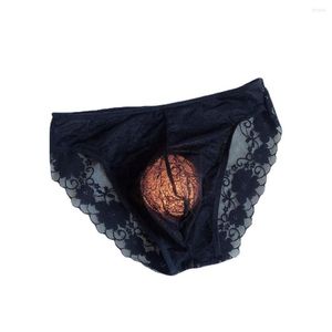 Mutande Moda uomo Slip Sexy Biancheria intima di pizzo Pouch See Through Mesh Tentazione Perizoma Boxer Mutandine corte