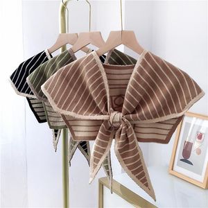 Bow Ties Korean Fake Collars For Women Knitted False Collar Scarf Female Neckwear Shawl Ladies Half Shirt Detachable