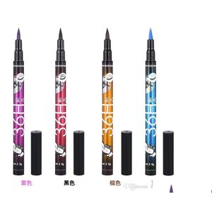 Eyeliner Anqina 36H Waterproof Yanqina Makeup Pencil Black Brown Blue Purple 4 Colors Pen Liquid Eye Liner Cosmetics Drop Delivery H Dhycu