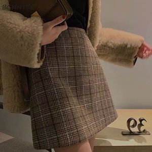 Skirts Skirts Women Plaid Slim Korean Style Casual All-match High Waisted Mujer Spring-autumn Comfortable Student Club Female Harajuku 230308