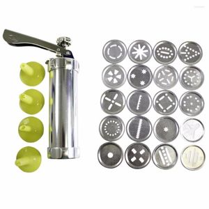 Baking Moulds Ne Biscuit Press Set Cookie Maker Machine Kit Stainless Steel 20 Discs 4 Icing Tips Spritz Dough Biscuits Making Tools 8
