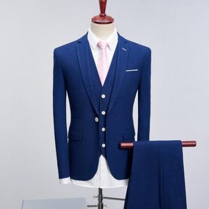 Erkek Suit 2023 Marka Damat Düğün Erkekler İnce Fit Fit Siyah Mavi Ekose Erkek Moda Erkek İş Elbisesi Formal Lüks Takım Sekreter