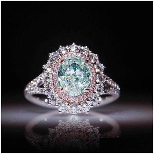 Ringar storlek 610 engagemang för kvinnor topaz färg grön ädelsten cz diamant brud ring gåva droppleverans smycken dhgarden dhz7y