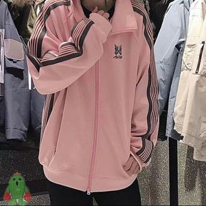 Erkek Ceketler Awge İğneleri Kelebek Nakış Sweatshirt Seti Zip Ceket Erkek Kadın Yüksek Kaliteli Pembe Yan Dokunma Çift Takım