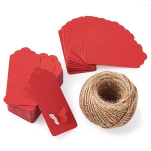 Jewelry Pouches 100pcs/bag Display Kraft Paper Price Tags And Cord Twine String For Making 9x4.05x0.03cm