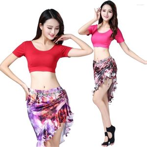 Stage Wear Sunmer Practice Uniforms Belly Dance Performance Costumes Exercises Skirt Set For Lady