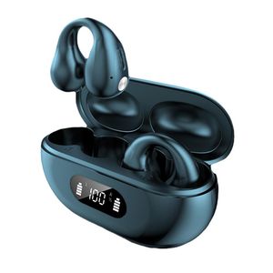 R15 Drahtlose Ohrclip-Ohrhörer Knochenleitungskopfhörer Kopfhörer LED-Digitalanzeige HiFi-Sound Ohrring-Stil Wasserdichtes TWS-Sport-Headset R15