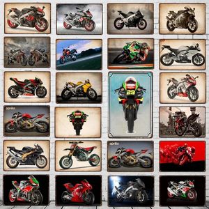 Hisimple Motor Oil Tin Signs Poster Poster Poster Metal Plate Shop Home Shop Garage Wall Art Decor Vintage Iron Painting Rider Decoração de arte personalizada 30x20 W01