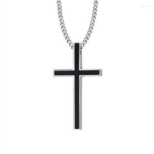 Pendant Necklaces Simple Classic Fashion Cross Antique Silver Black Color Girl Short Long Chain Jewelry For Men Women