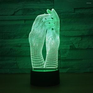 Luci notturne Nighdn Gesture 3D Led Light 16 colori con telecomando Lampade acriliche Lampada da tavolo USB Regalo per la camera da letto dei bambini