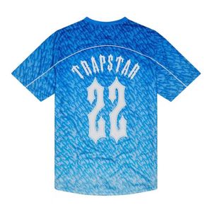 Męskie T-shirty Limited Nowa Trapstar London T-shirt Short Sleeve Unisex Blue Shirt for Men Fashion Harajuku TEE TOPS MALE T SHIRTS Y2K G23JN