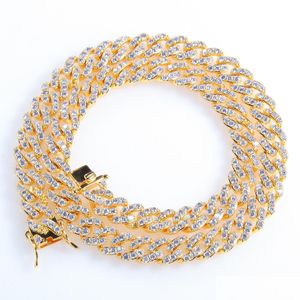 Tennis tog examen 8mm Cz Diamond Iced Out Chain Halsband Hip Hop Bling Fashion Gold Sier Miami Cuban Link Mens Drop Deliver Dhgarden DH9GF