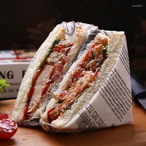 Dinnerware Sets Bread Paper Bag Wrapper Packing Sheet Silicone Oil Absorption Baking Bumf Barbecued Golden Roast Tissue Sandwich Wax