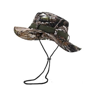 Breda randen hattar hink hatt fiskare fiske utomhus sport rese djungel kamouflage buske hatt jakt boonie militär taktiska mössor r230308