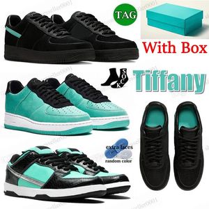 Tiffany Mens Designer One Buty do biegania AF1 Sneaker Black Blue Multi Color DZ1382-001 Platform Mężczyźni Kobiety AirForce 1 Niski trenerów Siły Air Force Lowers