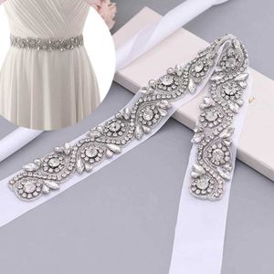 SASHES de casamento TopQueen Sparkly Belt Strass Apliques para vestidos Vestido de champanhe à noite de luxo Strap S164