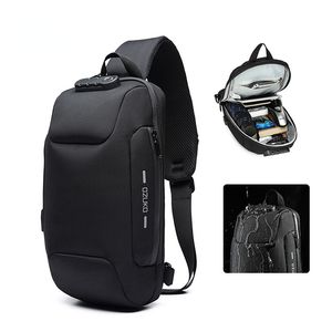 Mochila Sling Mochila USB Anti-roubo de bolsas de ombro casual masculino