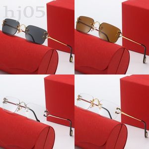 Ins Kadın Güneş Gözlüğü C Güzel Tasarımcı Güneş Gözlüğü Square Lens Altın Kaplama Rimless Sonnenbrille Seyahat Plajı Anti Güneş yanığı kalkan gözlükleri UV Koruma PJ039 C23