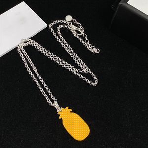Full Orange Pineapple Pendant Necklaces Women Circle Slide Necklaces Silver Adjustable Gift Jewelry