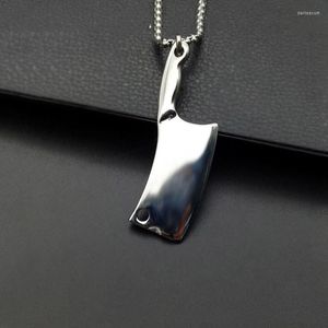 Pendant Necklaces Hip Hop Silver Color Tone 316L Stainless Steel Kitchen Knife Chef Necklace Jewish Gifts For Women And Men