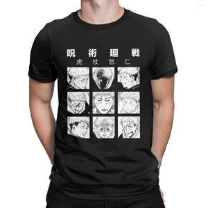 Męskie koszulki TAKURE COOD ITADORI YUJI I GAJO Pretty Jujutsu Kaisen Manga Twarze Panel Great Setched Art Rysowanie dla miłośników anime otaku