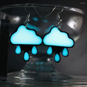 Orecchini pendenti Polsino dell'orecchio pioggia leggera GLOW In The DARK Previsioni meteo Orecchino Eardrop Clip DONNA Ragazza regalo per il tuo