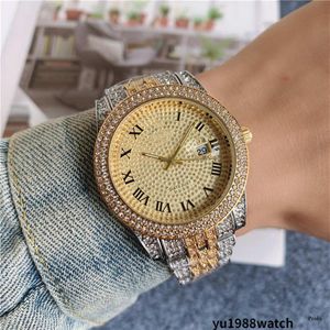 2021 Moda de alta qualidade Luxo jovens e mulheres Rolx Brand relógio Diamond Bead Exibir calendário Minimalista de aço Band281o