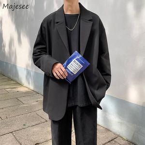 Men's Suits Blazers Slouchy Blazers Men Cozy Loose Notched Collar Solid Suits Draped All-match Japan Style Retro Long Sleeve Teens Outwear 230308