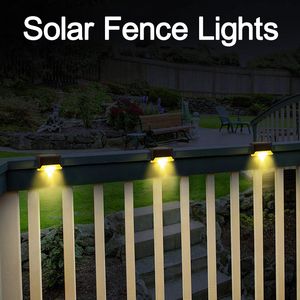 Solväggsljus Vattentät LED Solar Step Light Powered Fence Post Lamp för utomhusvägsårsgårdsutrymme Trappor och staket Usastar