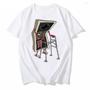Мужские рубашки мужская видеоигра Старая школа Смешная графическая графическая ретро -дизайнер 80 -х годов Arcade Streetwear