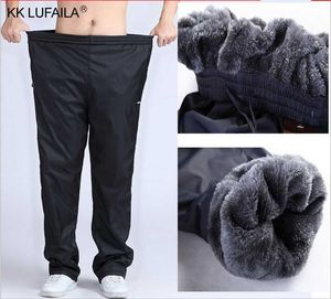 Mäns byxor Men Super Warm Winter Pants Thick Wool Jogers Fleece Trousers Waterproof Sweatpants Windbreaker Cargo Pants Men 4XL 5XL 6XL Z0306