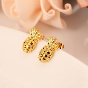 Stud Earrings Dubai India African Fashion Gold Filled Pineapple For Women Party Girls Kids Gift DROP