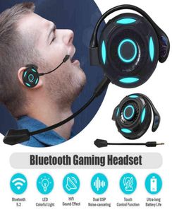 Headsets verbessert drahtlose Gaming -Kopfhörer Bluetooth 52 ohne Verzögerung Noisecanceling Earhook HiFi LED Light abtrennbare microp1788118