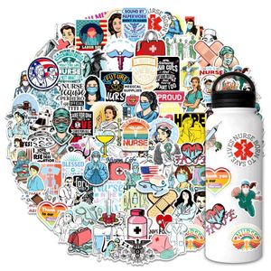 100Pcs Nurses Stickers Fashion Stickers Waterproof Vinyl Sticker For Skateboard Laptop Luggage Notebook Bicycle Car Decals Kids Toys Gifts