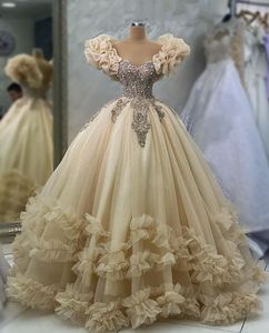 Luxury Ball Gown aftonklänningar ärmlös älskling Beaded Applicques paljetter golvlängd diamodns pärlor formella balklänningar klänningar plus storlek klänningar festklänning