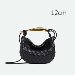 Intrecciato flätan äkta läderhandväskor axelväska korsbods påsar underarm hobo shopping tote kvinnor handväska handväska triangel mönster lady plånböcker