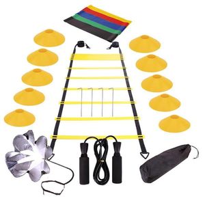 Sports Gloves Agility Ladder Speed Training Equipment 10 Disc Cones 20ft Set For Football Soccer Resistance 230308