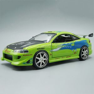 Diecast Model 1 24 Diecast Car Model Toy Brian's Eclipse Miniature Vehicle Replica Collector Edition 230308