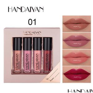 Lip Gloss Handaiyan Moisturizing Boxes And Matte Liquid Lipstick Set 4 Color In 1 Box Makeup Drop Delivery Health Beauty Lips Dh5Ma