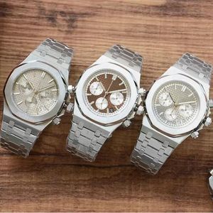 Med Box Mens Watches 42mm Quartz Movement Watch Fashion Business Wristwatches de Gifts For Men Silver Wristwatch