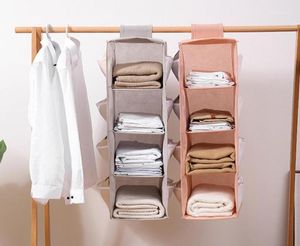Aufbewahrungsboxen Mülleimer Multilayer Faltbares Hang -Kleidung Organizer Kleiderschrankschrank für Unterwäsche Rack6084146
