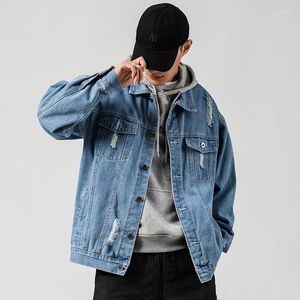 Erkek ceketler büyük boy erkekler bahar katı Kore hip hop denim 2023 erkek ceket erkek gevşek sokak kıyafetleri 5xl