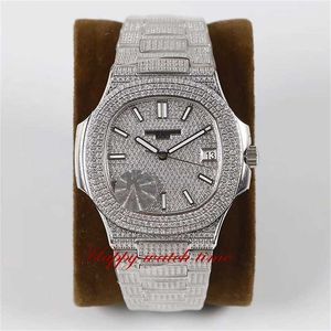 Zegarki projektanckie Wersja 7118 1R-010 Full Diamond Tiamilver Diamond Case 9015 W pełni automatyczny ruch męski zegarek Silver Diamond Pasp Busines263e