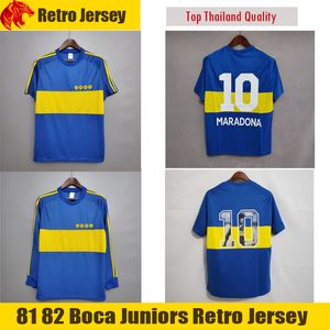 BOCA Junior Soccer Jerseys 1981 1982 Retro Jersey Maradona Football Shirt Short and Long Sleeve Jersey