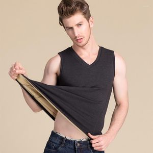 Men's Tank Tops Autumn And Winter Men Real Silk Brushed Warm Vest For Young Middle-aged Crop 8101